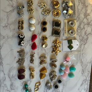 Lot of 31 Clip on or Screw Back Earrings